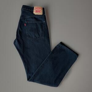 Vintage Levis 501 Jeans 32 Black Denim Straight Leg Button Fly Workwear NYC